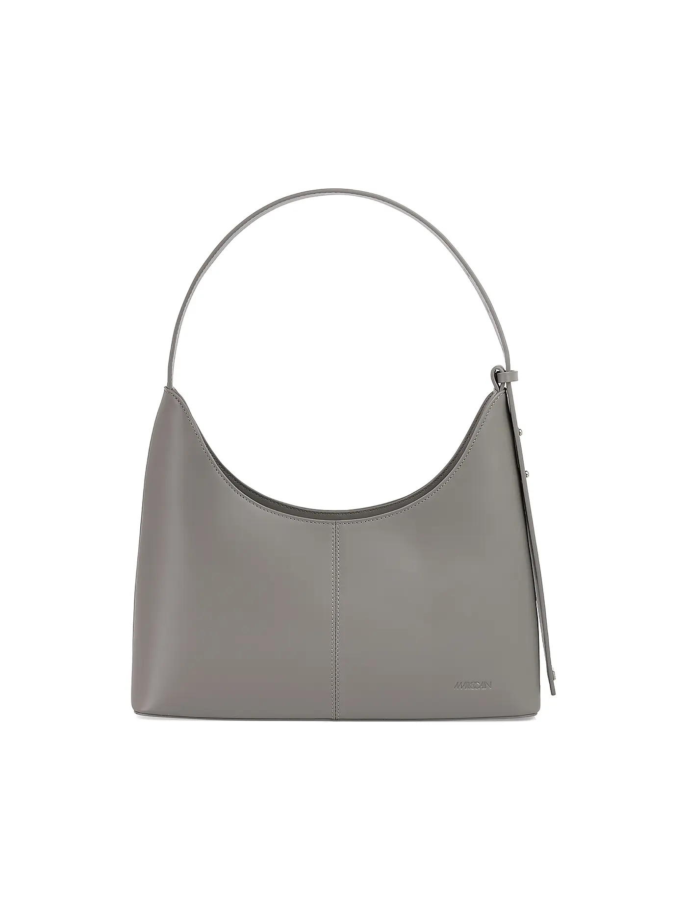 MARC CAIN | Ledertasche - Schultertasche | hellgrau